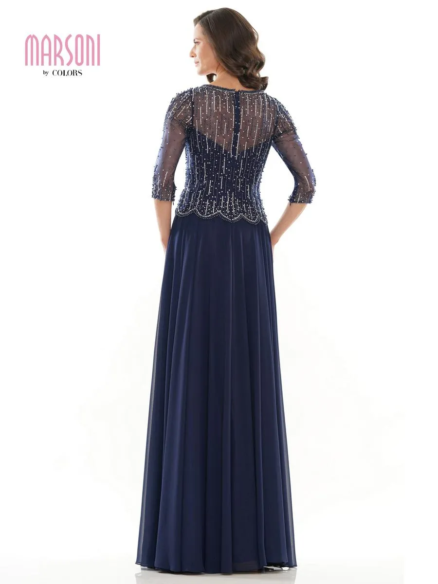 Marsoni by Colors Dress 3/4 Beaded Sleeve Long Dress M312 sold by Terry costa product image thumbnail 2