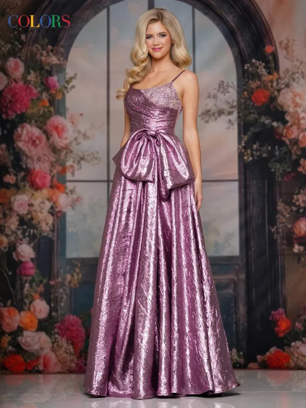 Colors Dress Metallic A-Line Prom Dress 3793 made by Terry costa