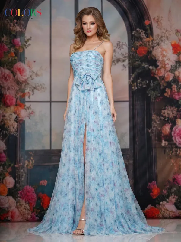 Colors Dress Floral Print A Line Prom Dress 3812 made by Terry costa