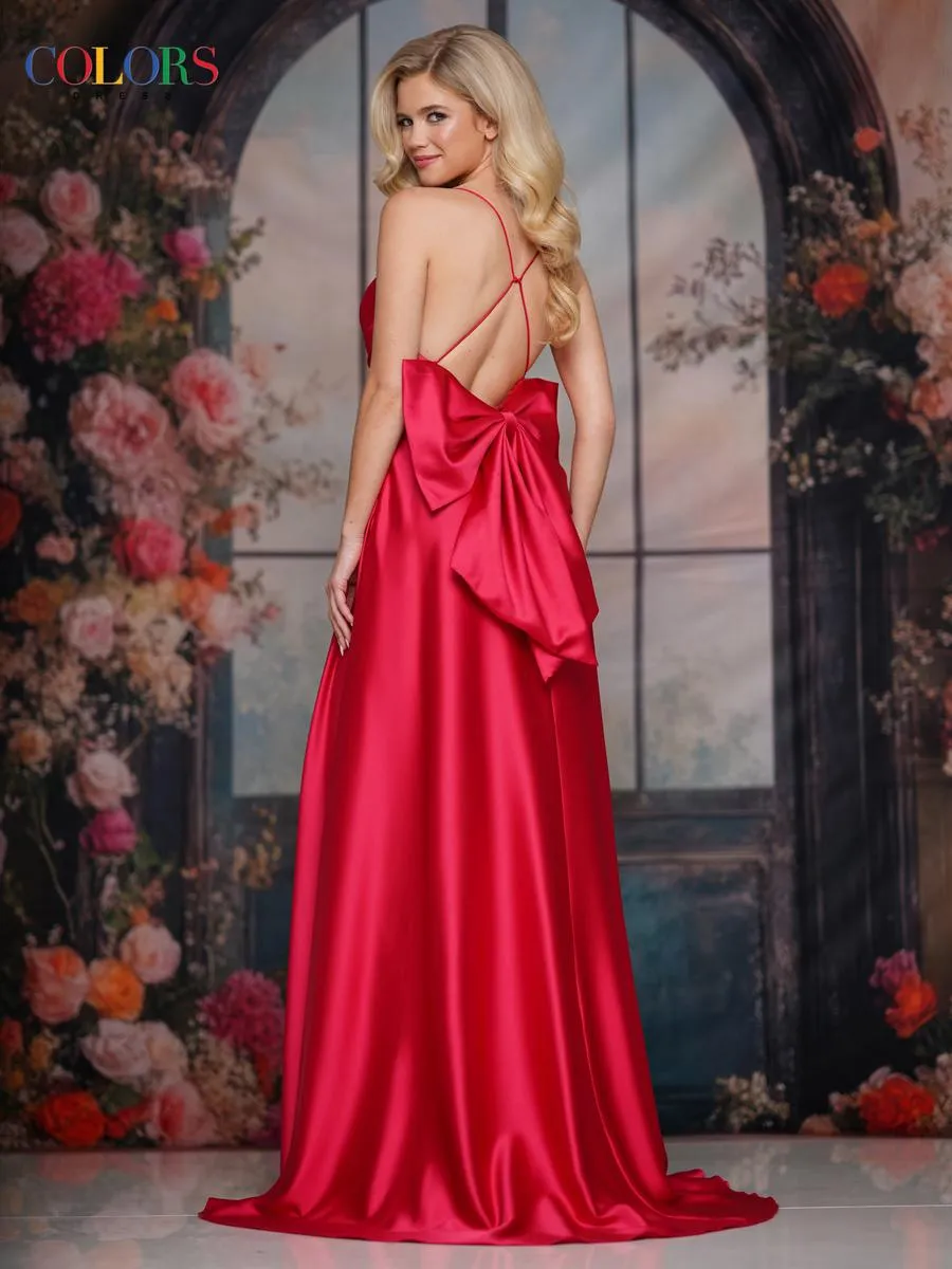 Colors Dress A Line Oversize Back Bow Prom Dress 3851 sold by Terry costa product image thumbnail 2