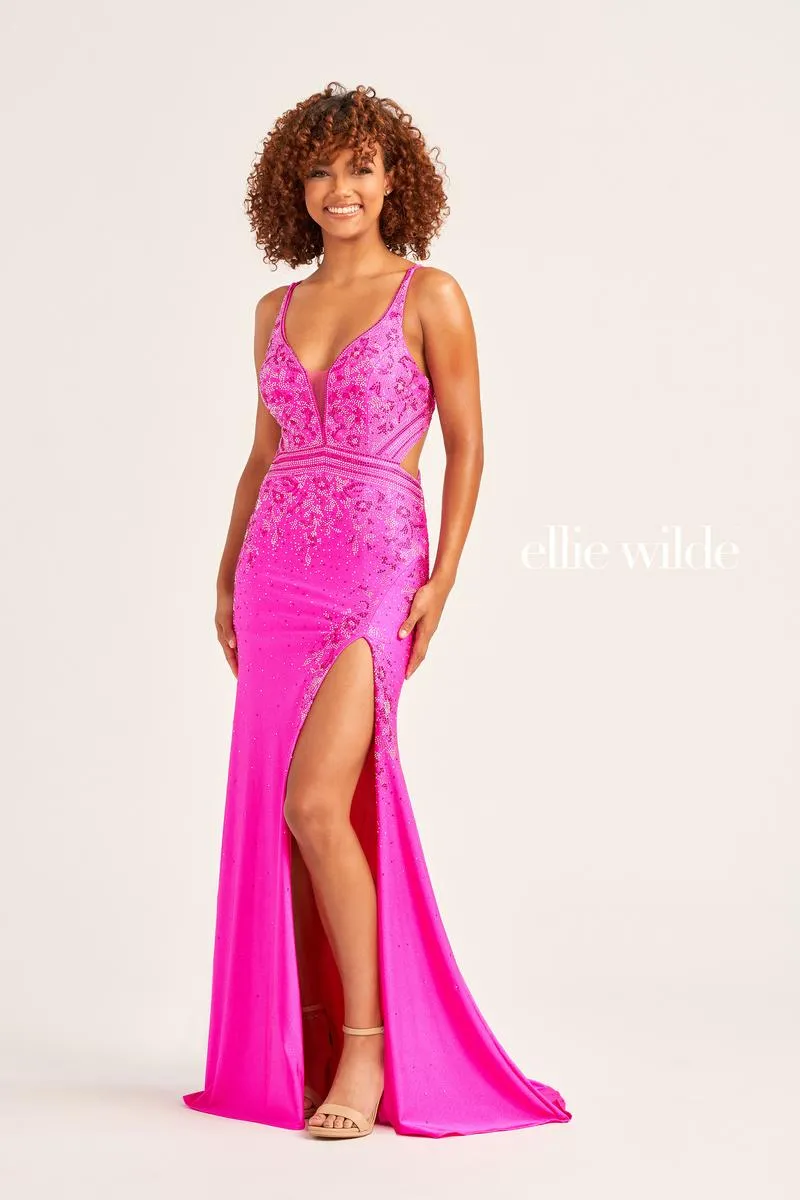 Ellie Wilde Heat Stone Open Back Prom Dress EW35063 sold by Terry costa product image thumbnail 5