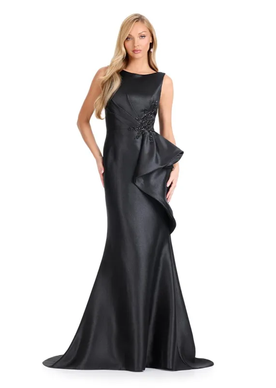 ASHLEYlauren High Neck Embellishment Evening Dress E12098 sold by Terry costa