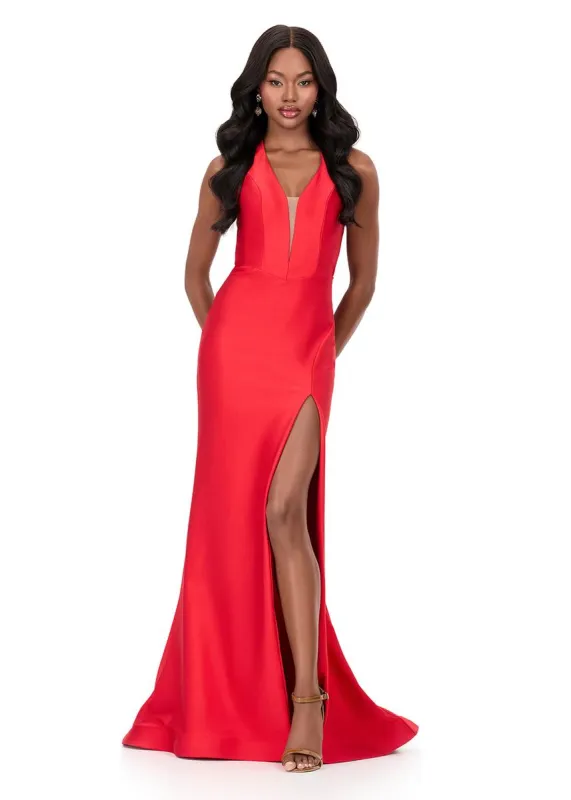 ASHLEYlauren Halter Open Back Prom Dress 12161 sold by Terry costa