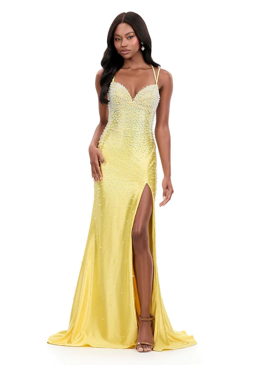 ASHLEYlauren Lace-up Open Back Prom Dress 12357 sold by Terry costa product image thumbnail 5