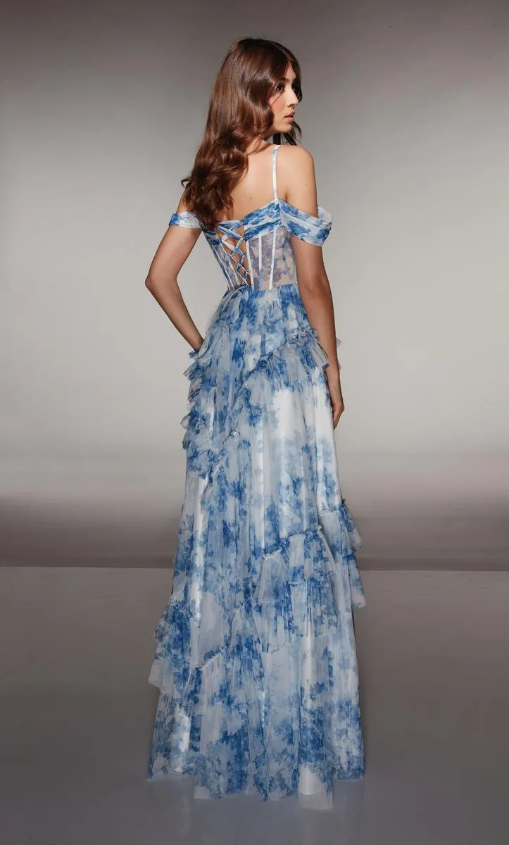 ALYCE Paris A-Line Floral Print Tulle Prom Dress 62212 sold by Terry costa product image thumbnail 2