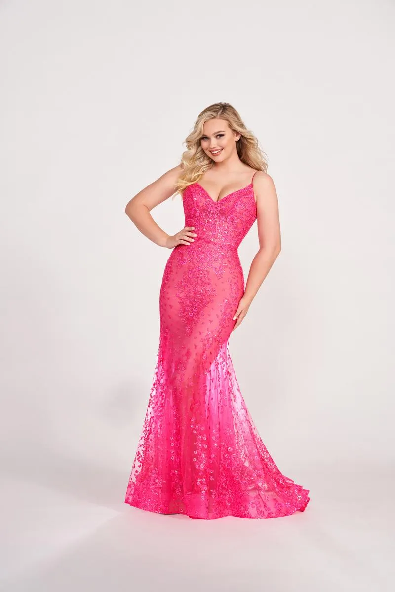 Ellie Wilde Lace-up Back Prom Dress EW34030 sold by Terry costa product image thumbnail 5