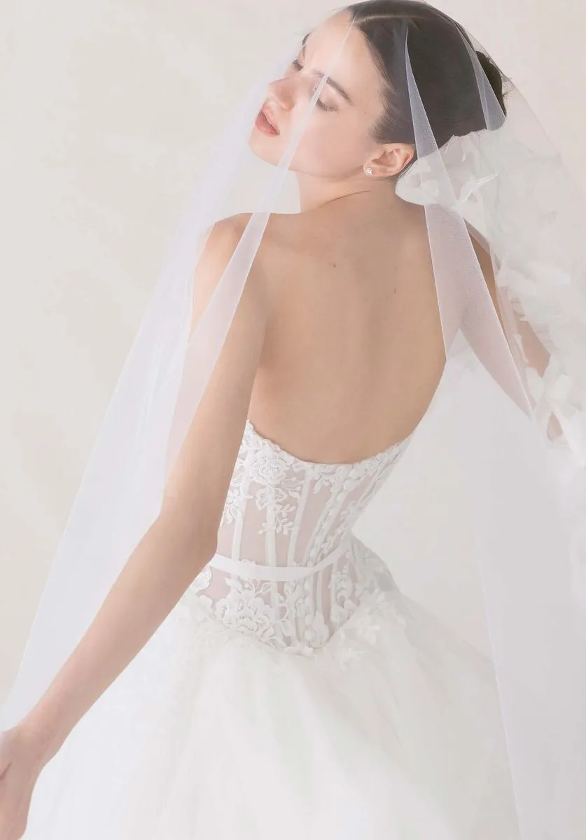 Morilee "Relevé" A-line Lace Strapless Bridal Gown 1010034 sold by Terry costa product image thumbnail 2