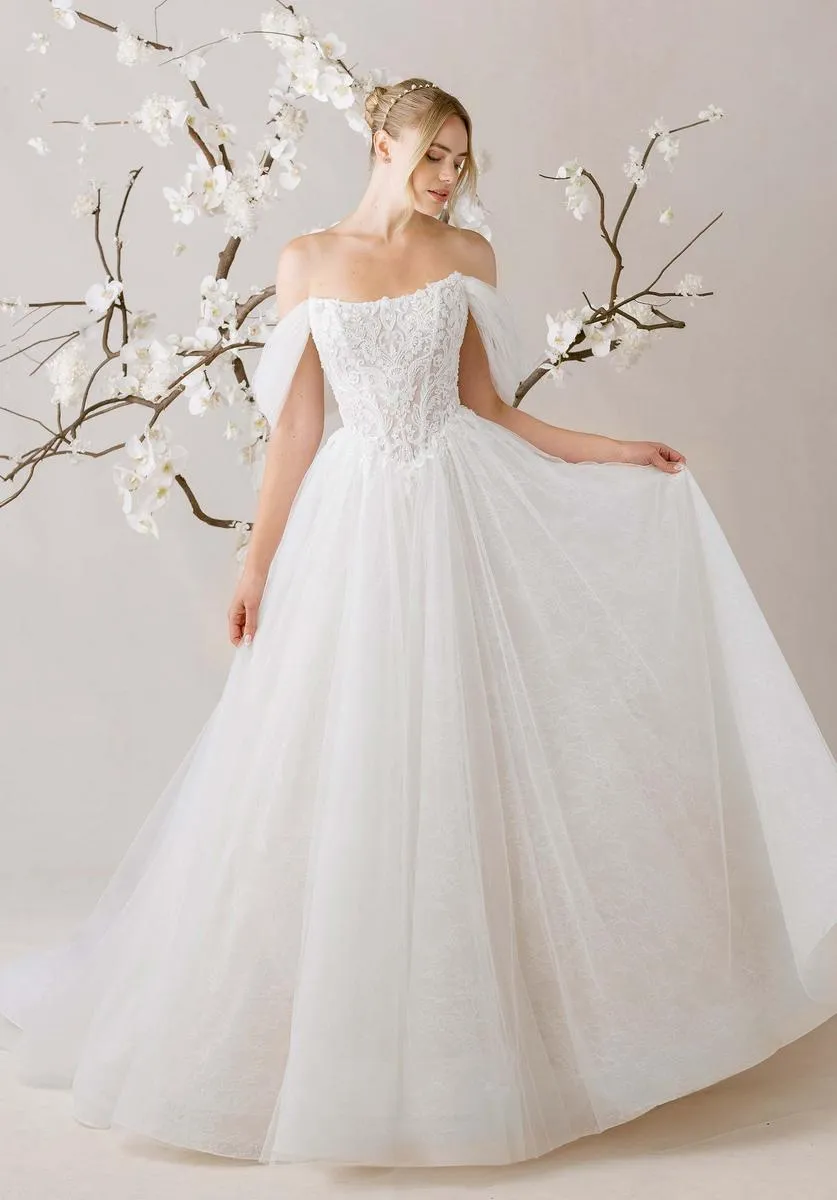 Morilee "Noémi" A-line Lace Strapless Bridal Gown 1010033 sold by Terry costa product image thumbnail 3