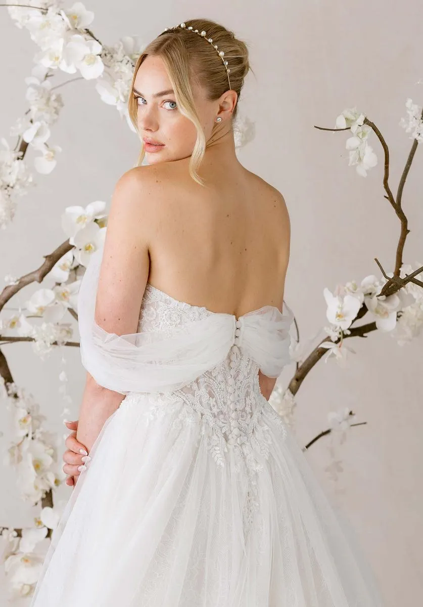 Morilee "Noémi" A-line Lace Strapless Bridal Gown 1010033 sold by Terry costa product image thumbnail 4