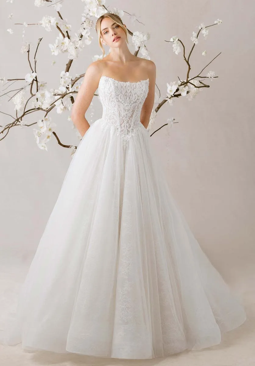 Morilee "Noémi" A-line Lace Strapless Bridal Gown 1010033 sold by Terry costa