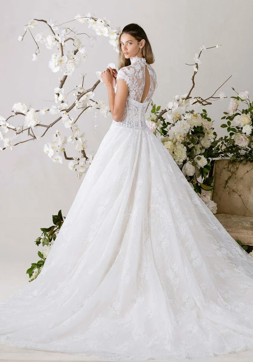 Morilee "Nikiya" High Neck Lace Ballgown Bridal Gown 1010030 sold by Terry costa product image thumbnail 2