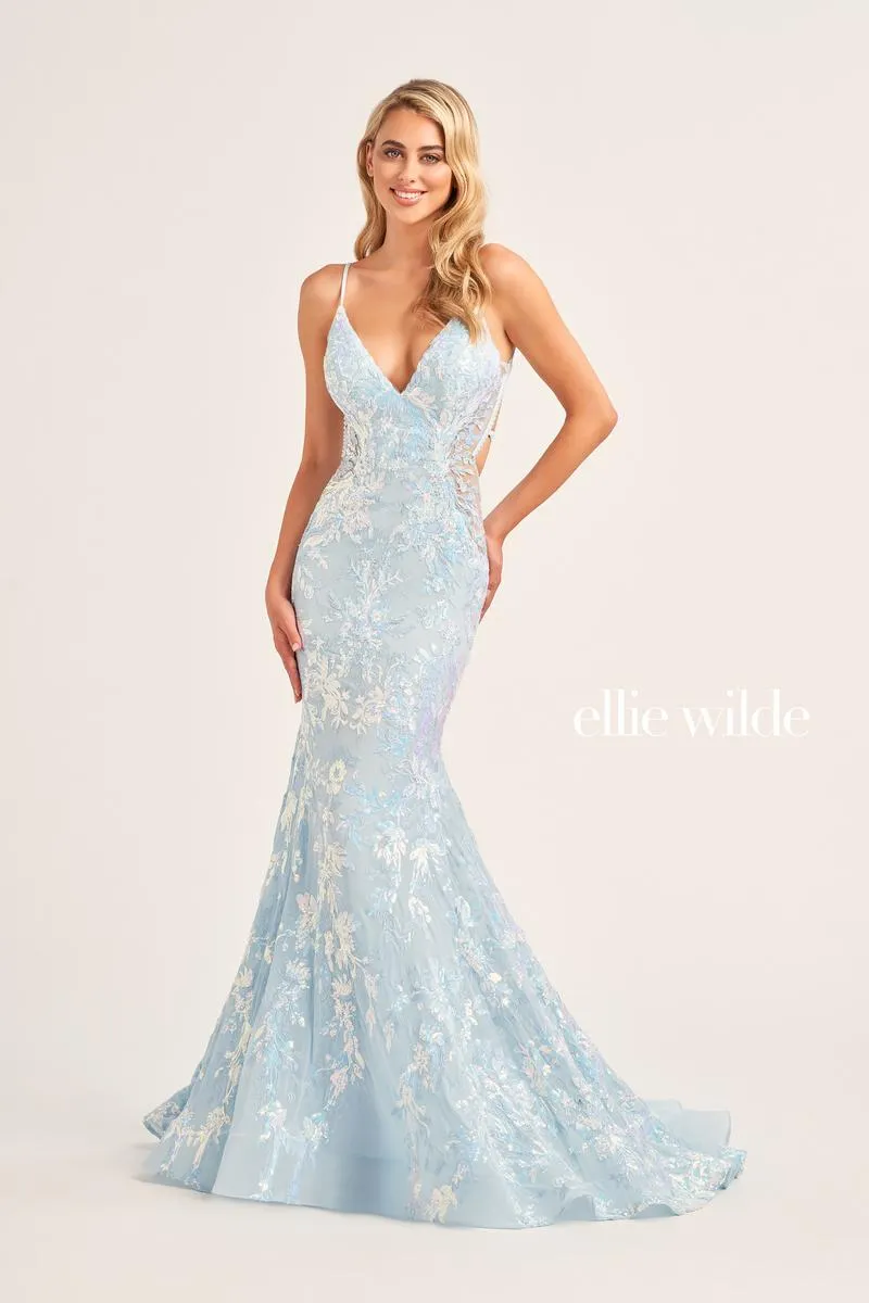 Ellie Wilde Mermaid Sequin Prom Dress EW35011 sold by Terry costa product image thumbnail 4