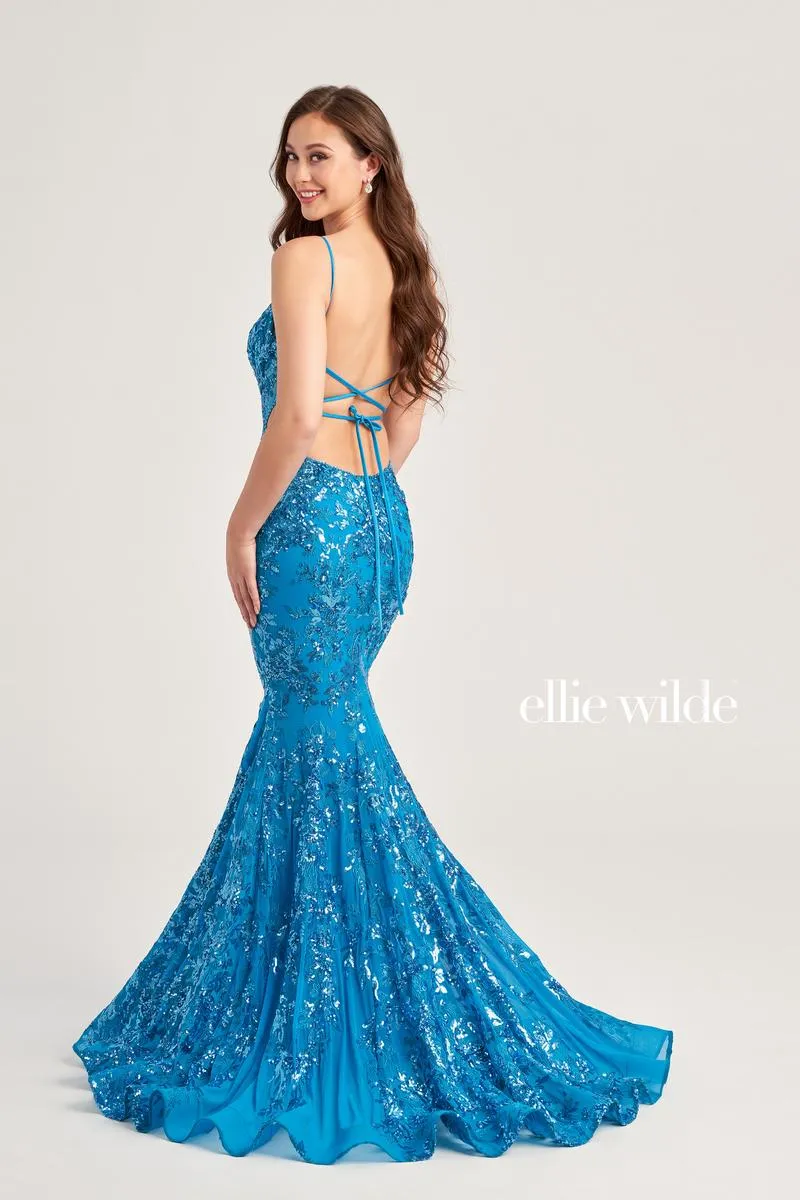 Ellie Wilde Mermaid Sequin Prom Dress EW35011 sold by Terry costa product image thumbnail 3