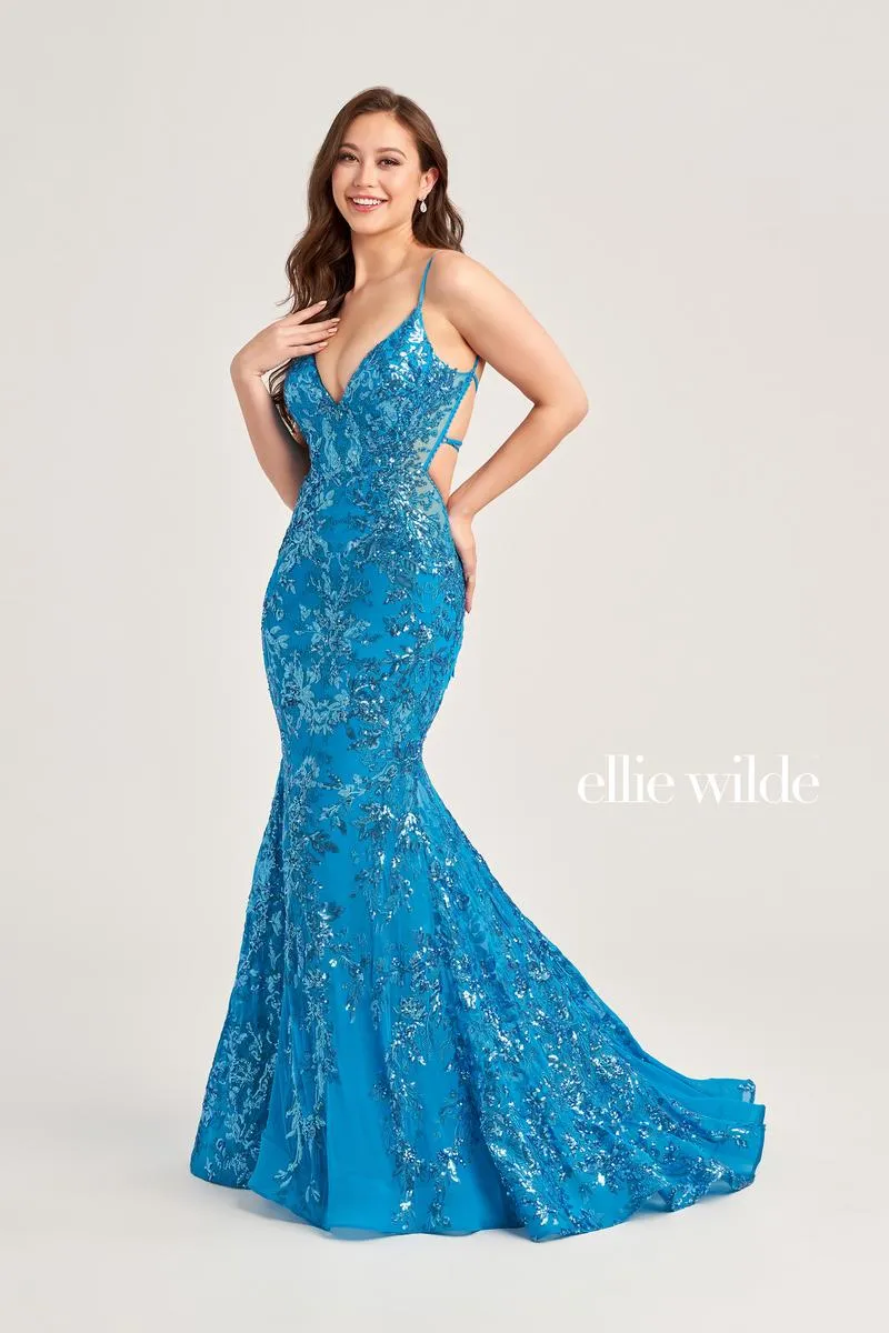 Ellie Wilde Mermaid Sequin Prom Dress EW35011 sold by Terry costa product image thumbnail 2