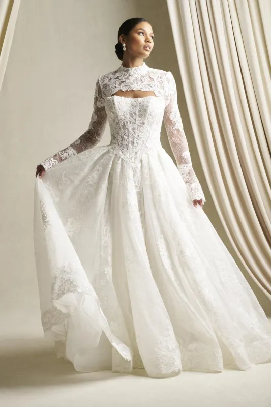 Allure Couture C807 Strapless Lace Ballgown Bridal Gown sold by Terry costa