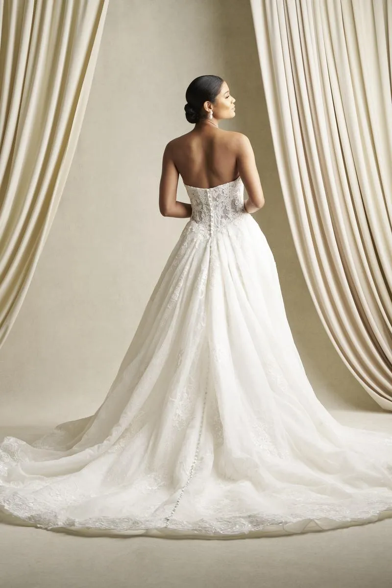 Allure Couture C807 Strapless Lace Ballgown Bridal Gown sold by Terry costa product image thumbnail 4