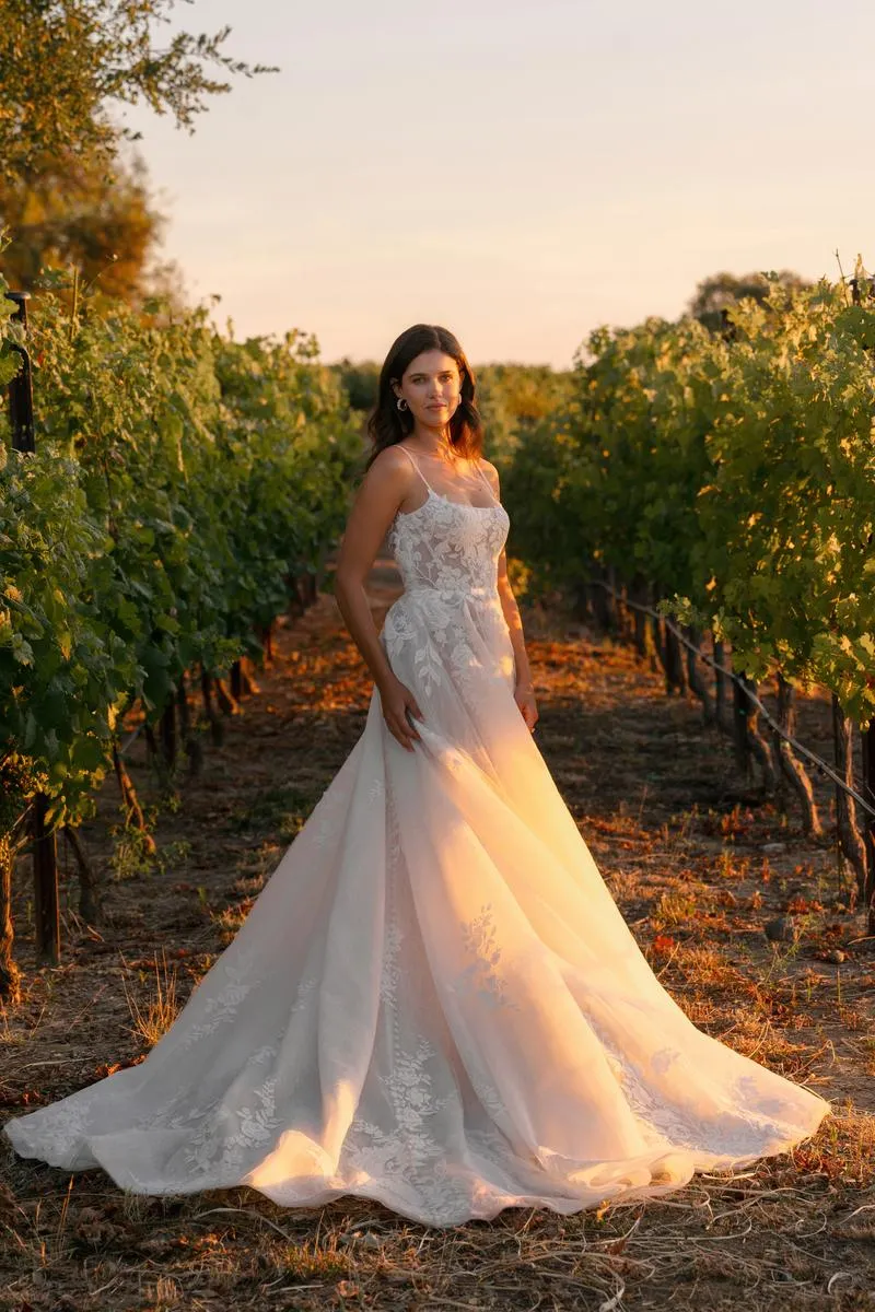 Allure Bridals A1403 Square Neck Romantic Floral bridal Gown sold by Terry costa product image thumbnail 5