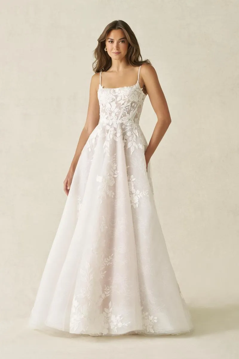 Allure Bridals A1403 Square Neck Romantic Floral bridal Gown sold by Terry costa product image thumbnail 3