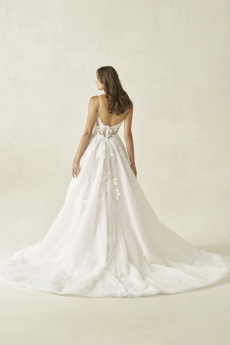 Allure Bridals A1403 Square Neck Romantic Floral bridal Gown sold by Terry costa product image thumbnail 4