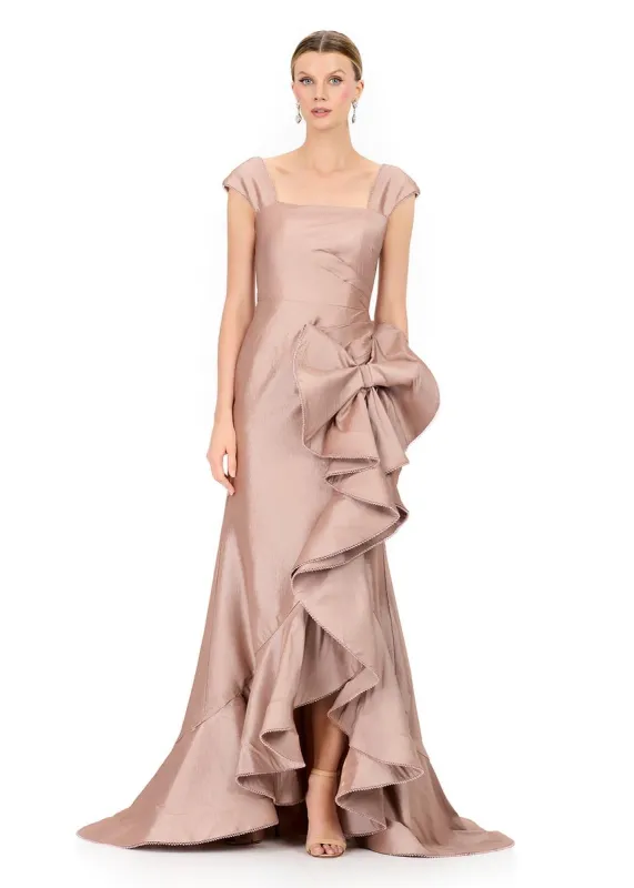 ASHLEYlauren Cap Sleeve Oversize Bow Fitted Dress E12321 made by ASHLEYlauren