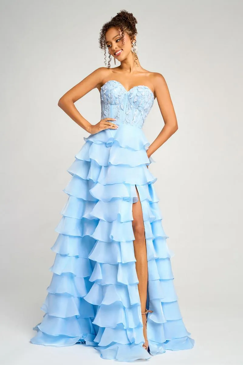 Portia and Scarlett Strapless Chiffon Prom Dress PS26048 sold by Terry costa product image thumbnail 4