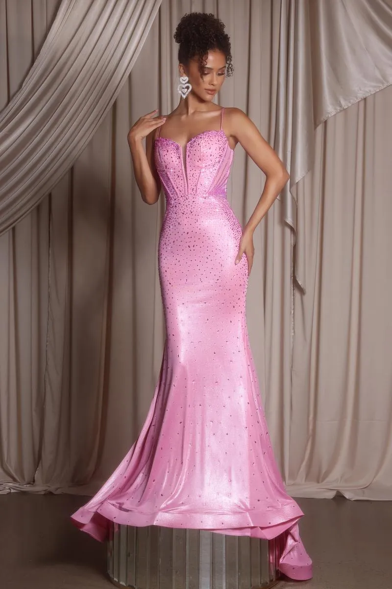 Portia and Scarlett Fitted Rhinestone Corset Prom Dress PS26071 sold by Terry costa product image thumbnail 2