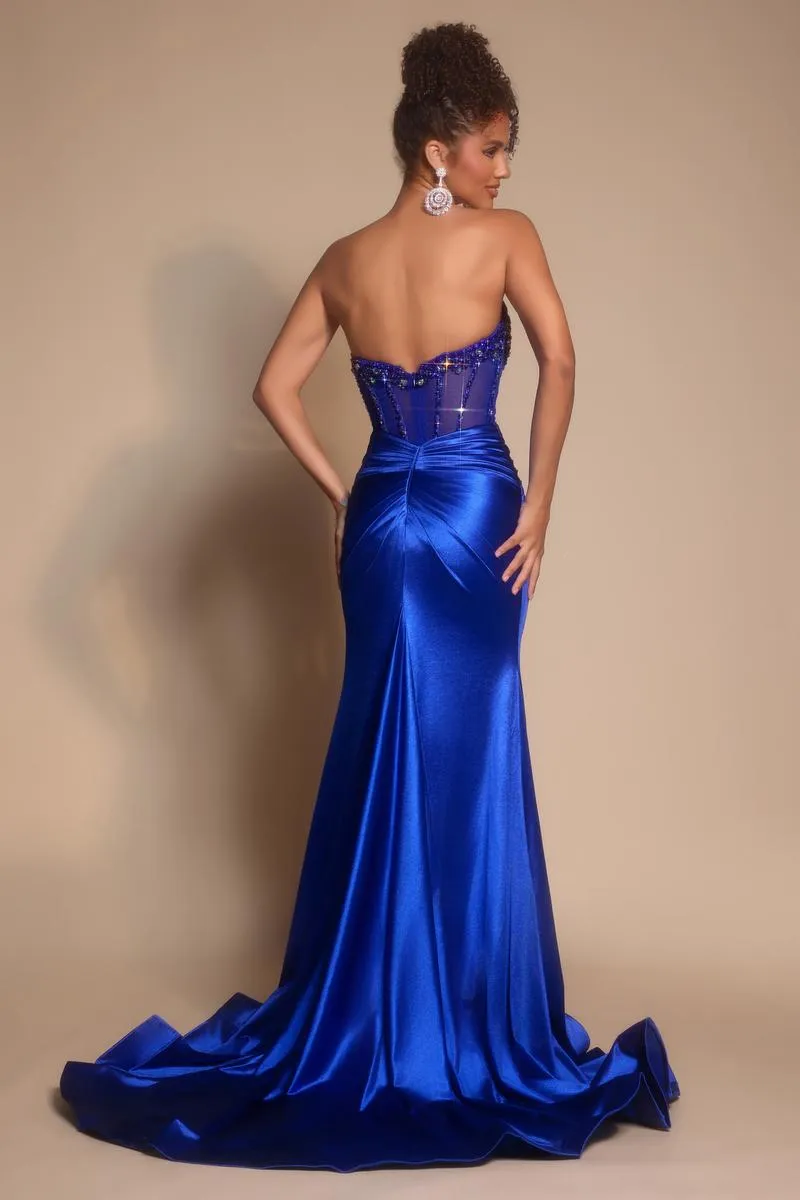 Portia and Scarlett Strapless Corset Prom Dress PS26073 sold by Terry costa product image thumbnail 2