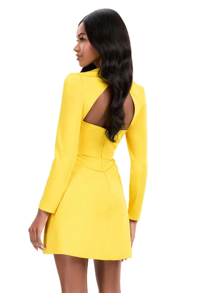 ASHLEYlauren Open Back Long Sleeve Fitted Short Dress 4971 sold by Terry costa product image thumbnail 2