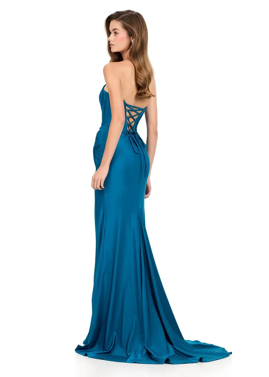ASHLEYlauren Strapless Plunge Fitted Prom Dress 12247 sold by Terry costa product image thumbnail 2