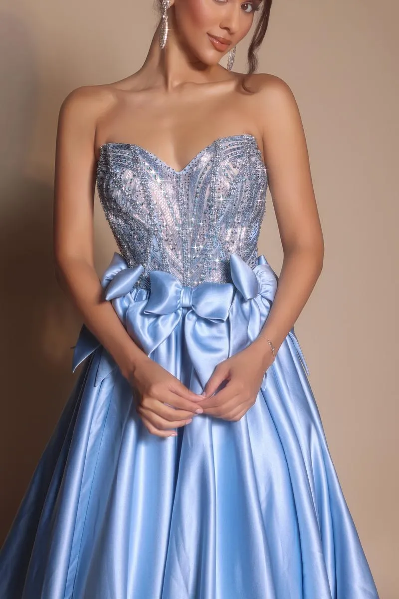 Portia and Scarlett Rhinestone Bow A-line Prom Dress PS26077 sold by Terry costa product image thumbnail 5