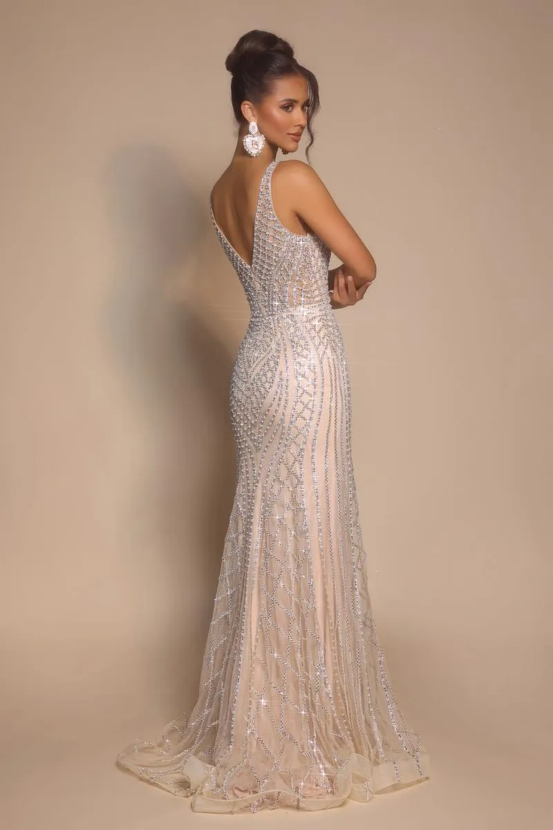 Portia and Scarlett Beaded Fitted Prom Dress PS26089 sold by Terry costa product image thumbnail 5