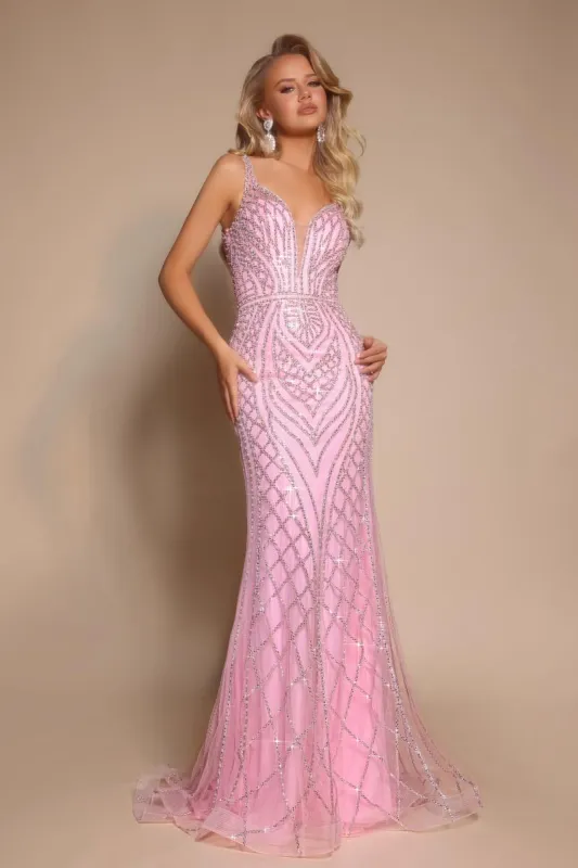 Portia and Scarlett Beaded Fitted Prom Dress PS26089 made by Terry costa