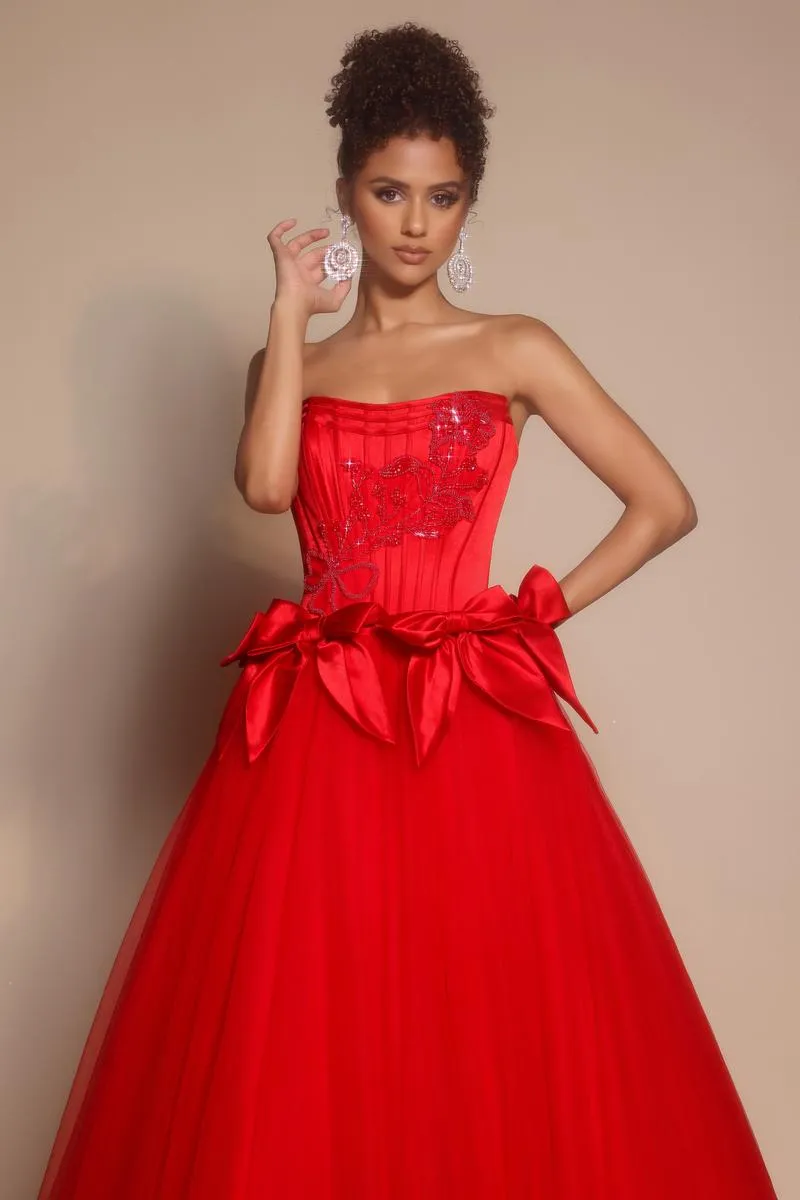 Portia and Scarlett Corset Ballgown Prom Dress with Bows PS26102 sold by Terry costa product image thumbnail 3