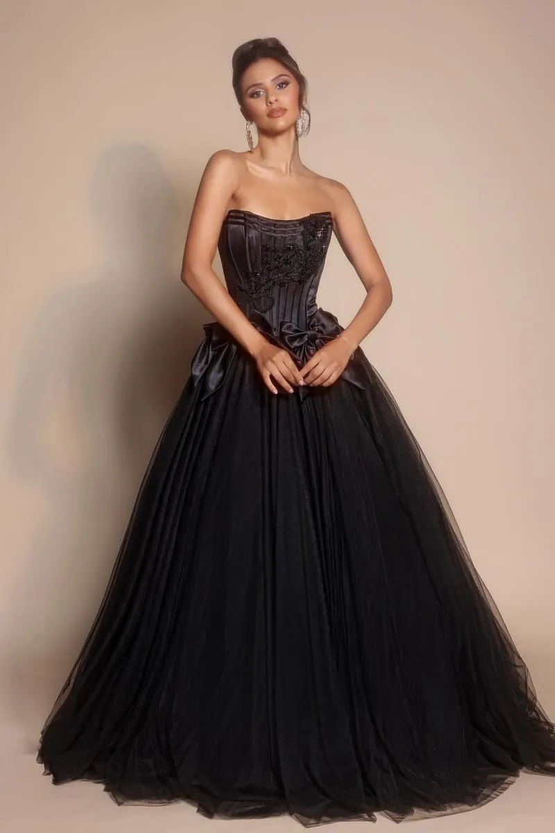 Portia and Scarlett Corset Ballgown Prom Dress with Bows PS26102 sold by Terry costa product image thumbnail 4