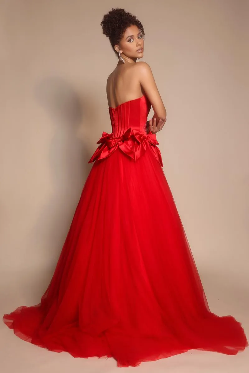 Portia and Scarlett Corset Ballgown Prom Dress with Bows PS26102 sold by Terry costa product image thumbnail 2