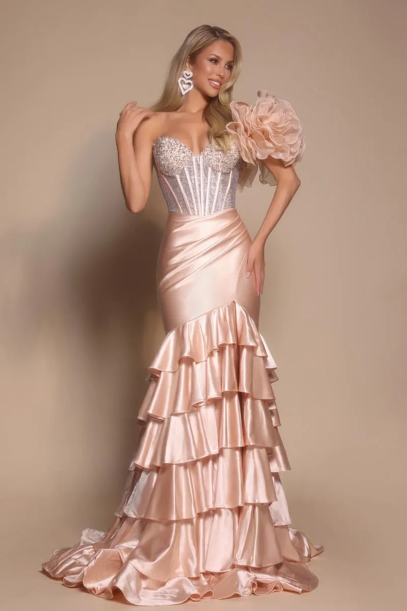 Portia and Scarlett Strapless Corset Prom Dress PS26141 sold by Terry costa product image thumbnail 5