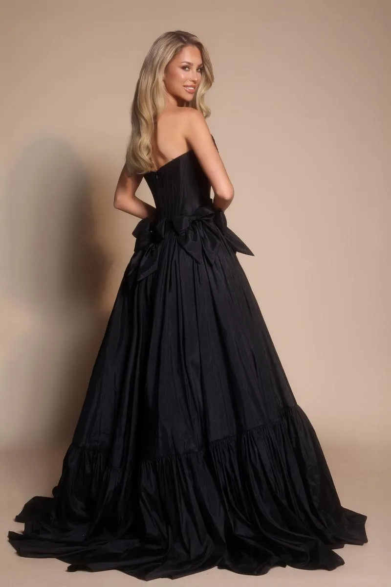 Portia and Scarlett Strapless Bow Prom Dress PS26148 sold by Terry costa product image thumbnail 5