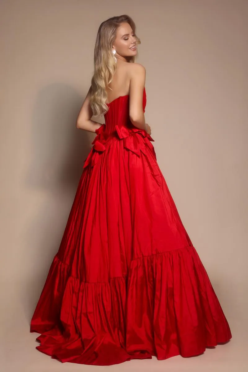 Portia and Scarlett Strapless Bow Prom Dress PS26148 sold by Terry costa product image thumbnail 2