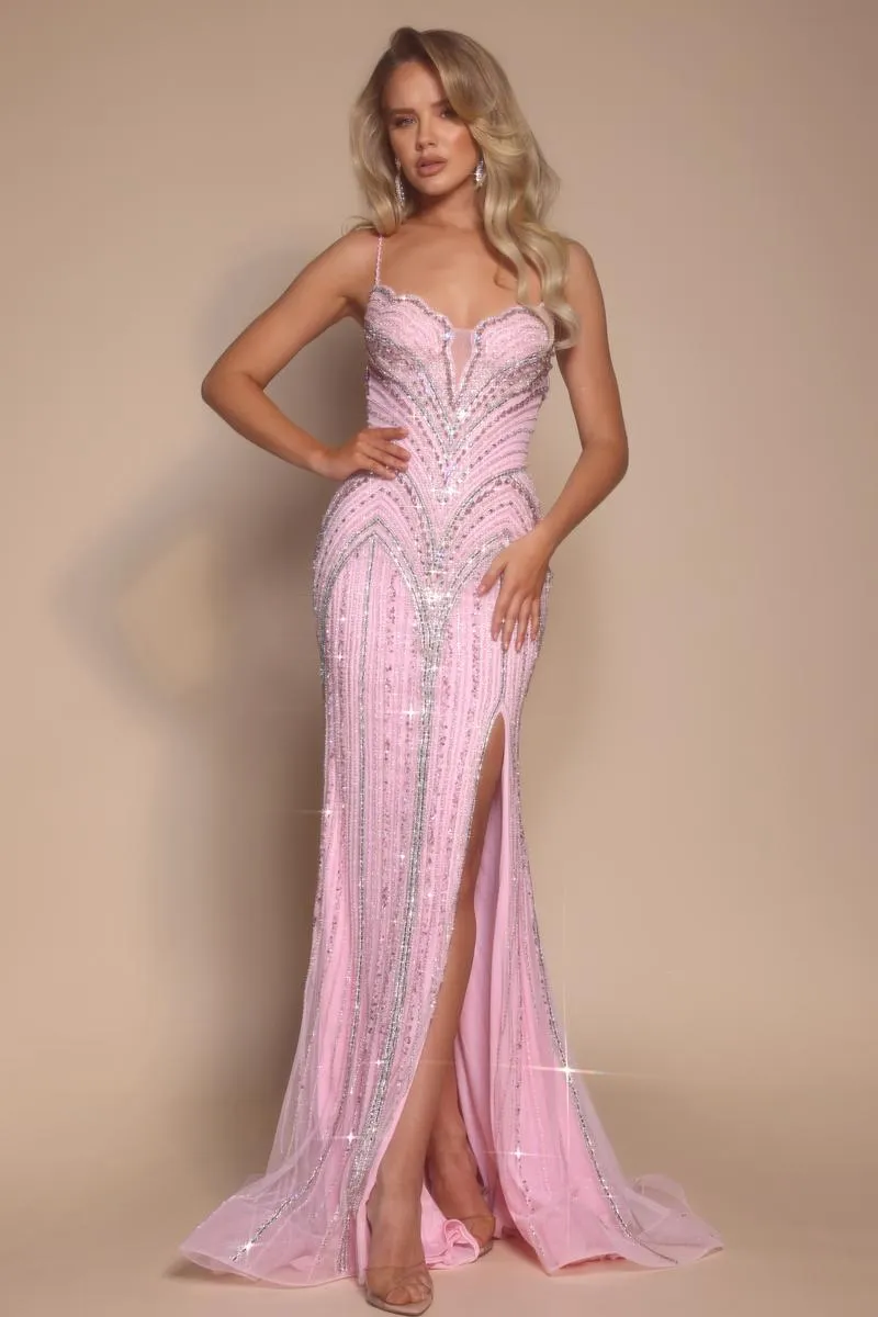 Portia and Scarlett Fitted Beaded Prom Dress PS26178 sold by Terry costa product image thumbnail 5