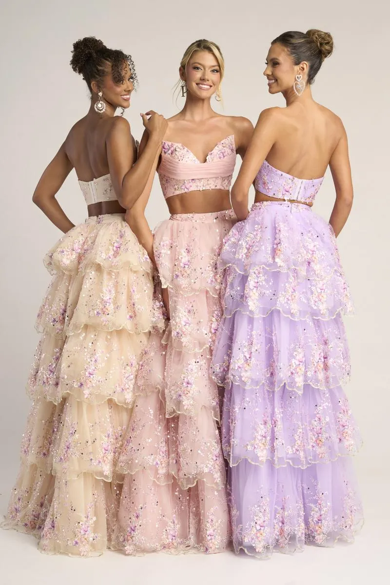 Portia & Scarlett Two Piece Ruffle Skirt Prom Gown PS26272 sold by Terry costa product image thumbnail 4