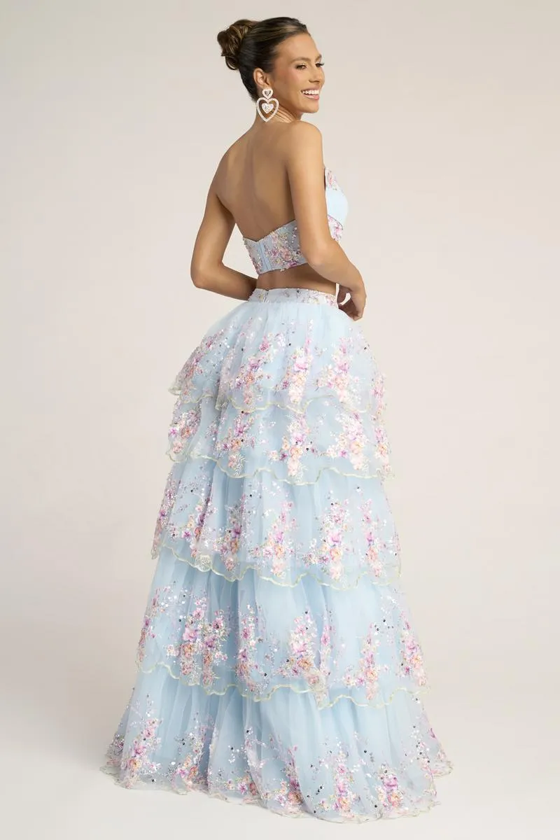 Portia & Scarlett Two Piece Ruffle Skirt Prom Gown PS26272 sold by Terry costa product image thumbnail 2