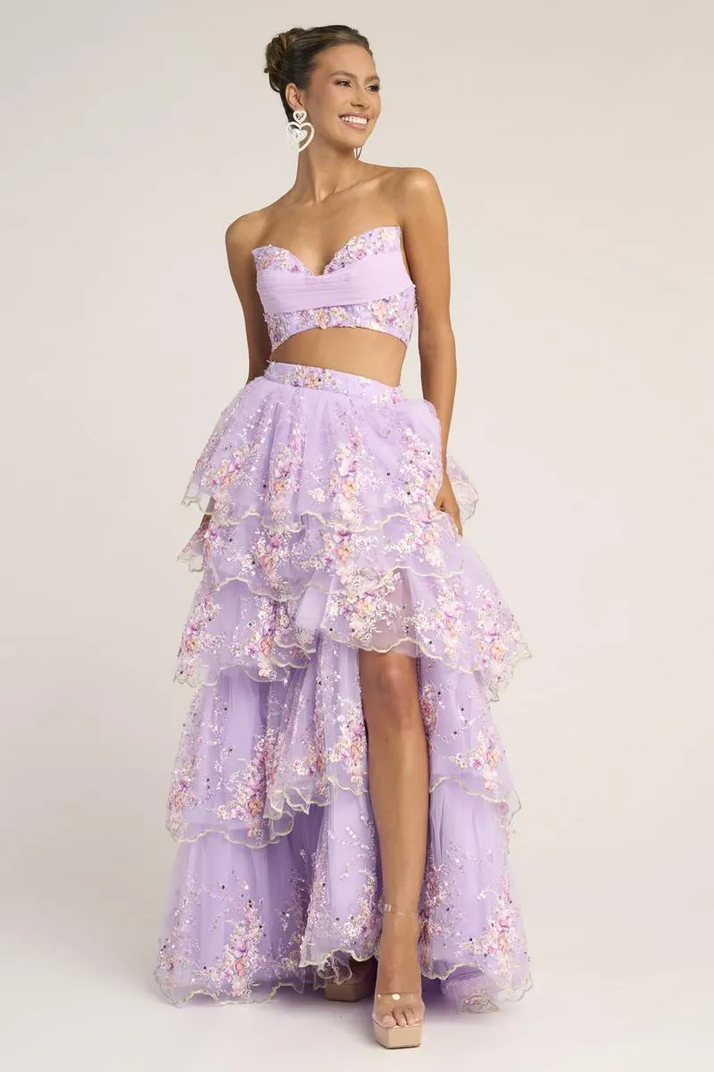 Portia & Scarlett Two Piece Ruffle Skirt Prom Gown PS26272 sold by Terry costa product image thumbnail 3