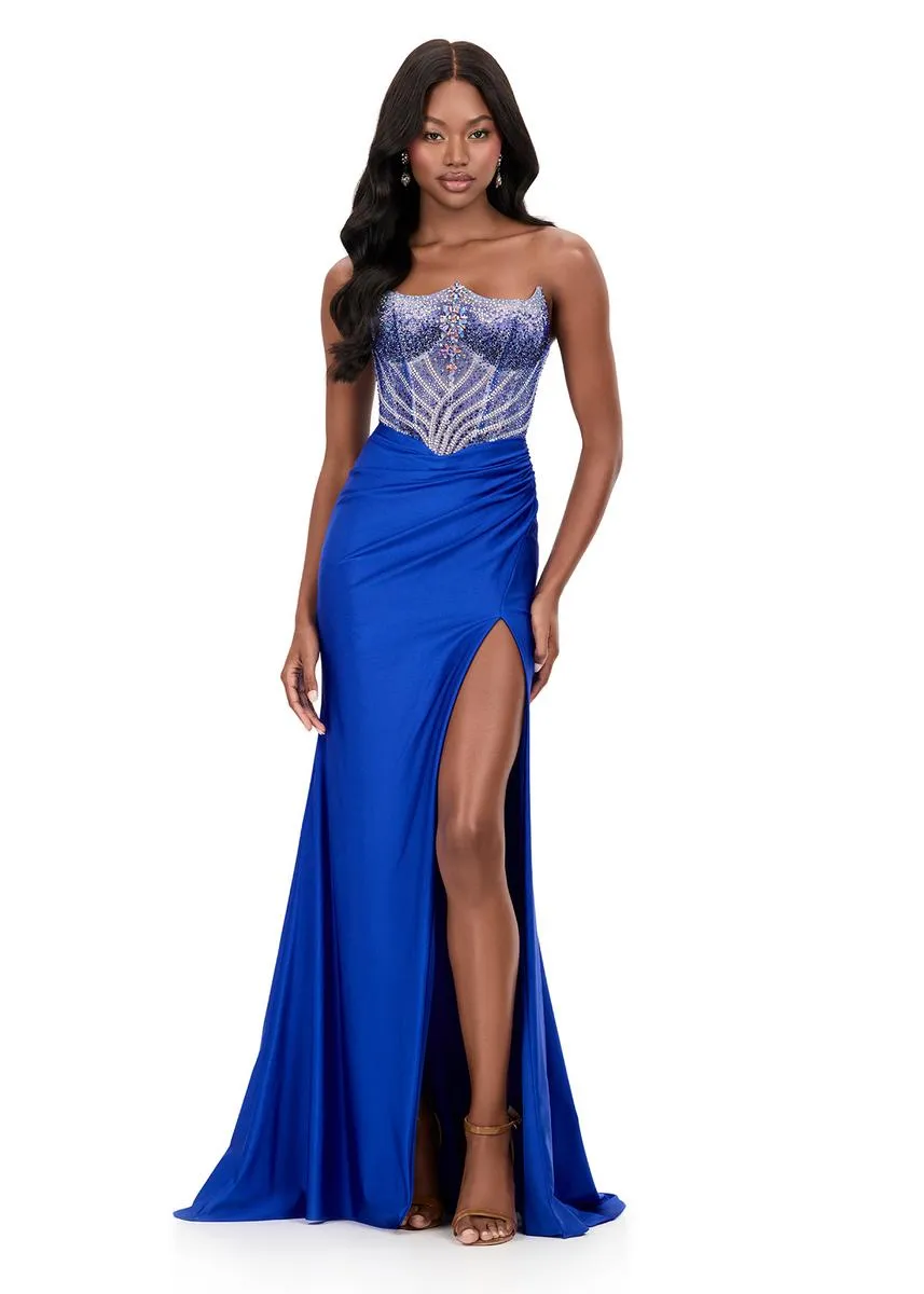 ASHLEYlauren Strapless Ice Queen Prom Dress 12197 sold by Terry costa product image thumbnail 5