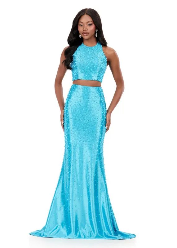 ASHLEYlauren Two Piece Jersey Prom Dress 12261 sold by Terry costa