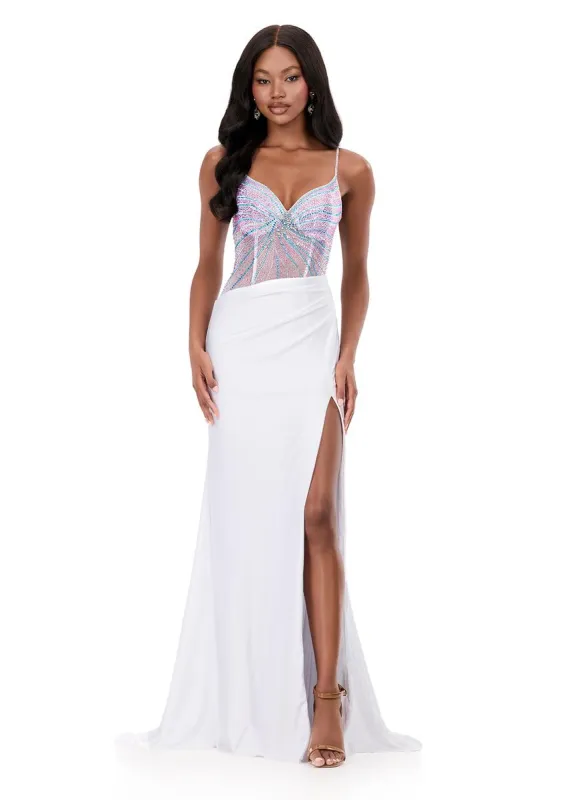 ASHLEYlauren Jersey Shimmering Prom Dress 12270 sold by Terry costa