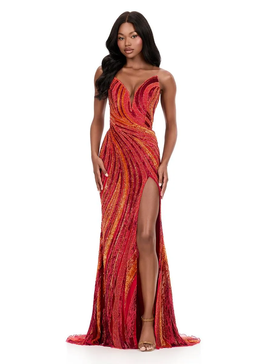 ASHLEYlauren Strapless Beaded Prom Dress 12231 - B sold by Terry costa product image thumbnail 5
