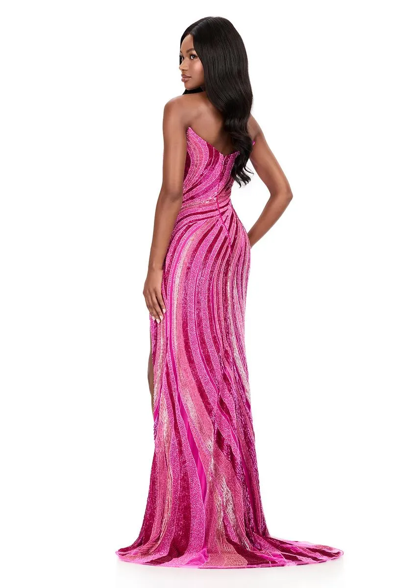 ASHLEYlauren Strapless Beaded Prom Dress 12231 - B sold by Terry costa product image thumbnail 4