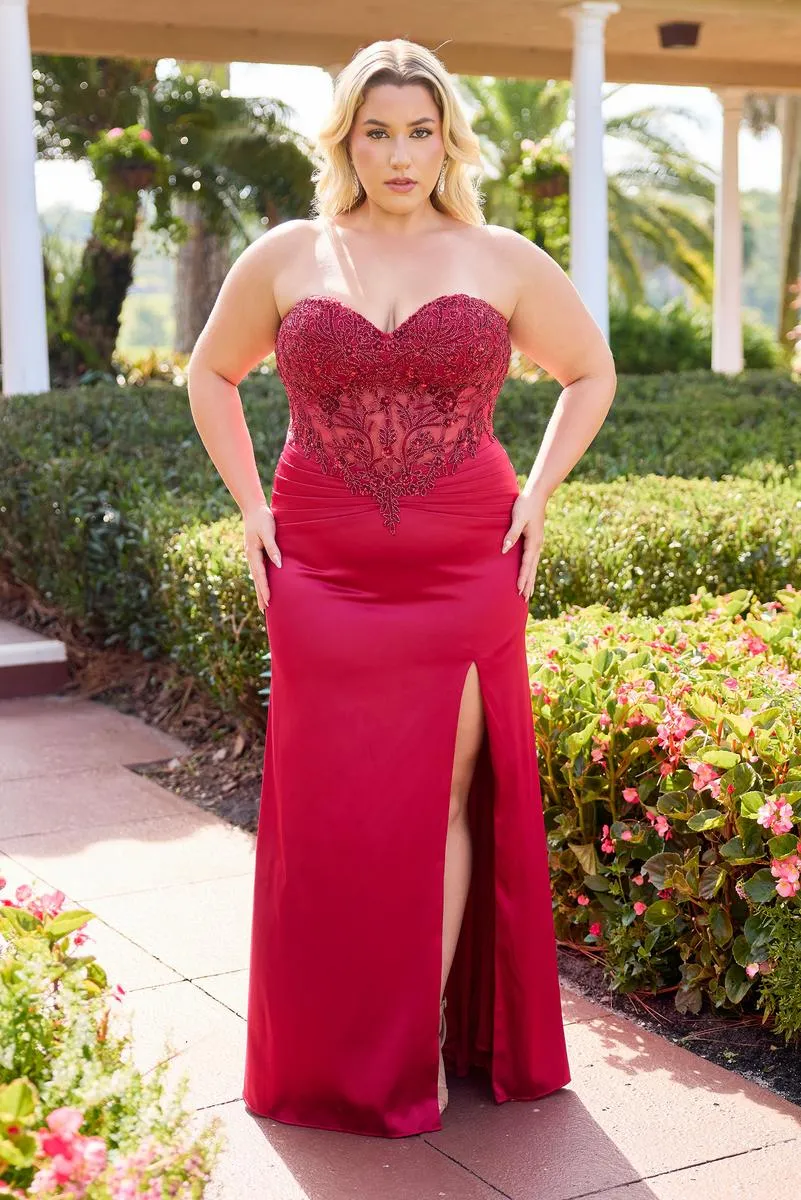 Curvy by Primavera Fitted Sweetheart Corset Prom Dress 14109 sold by Terry costa