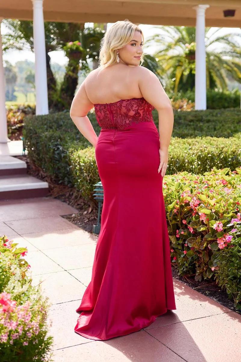 Curvy by Primavera Fitted Sweetheart Corset Prom Dress 14109 sold by Terry costa product image thumbnail 2