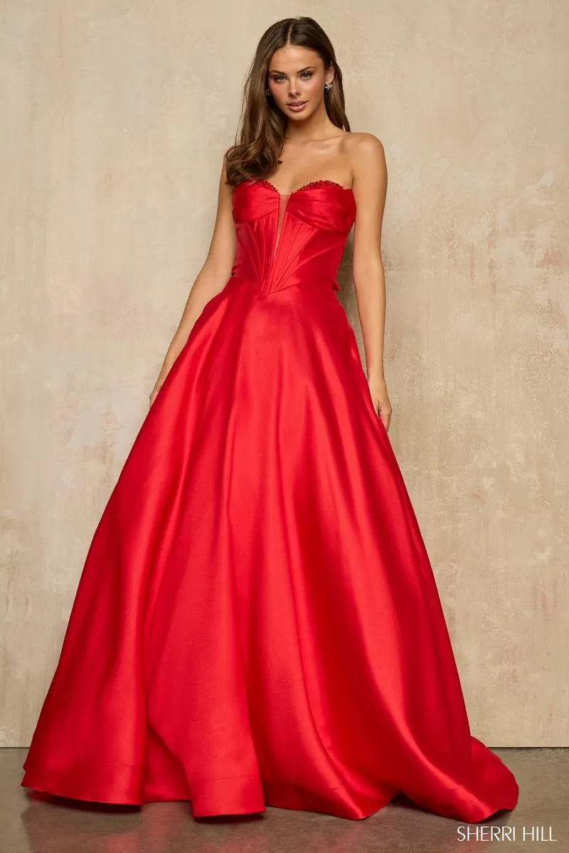 Sherri Hill Strapless Corset Ball Gown Dress 57704 sold by Terry costa product image thumbnail 3
